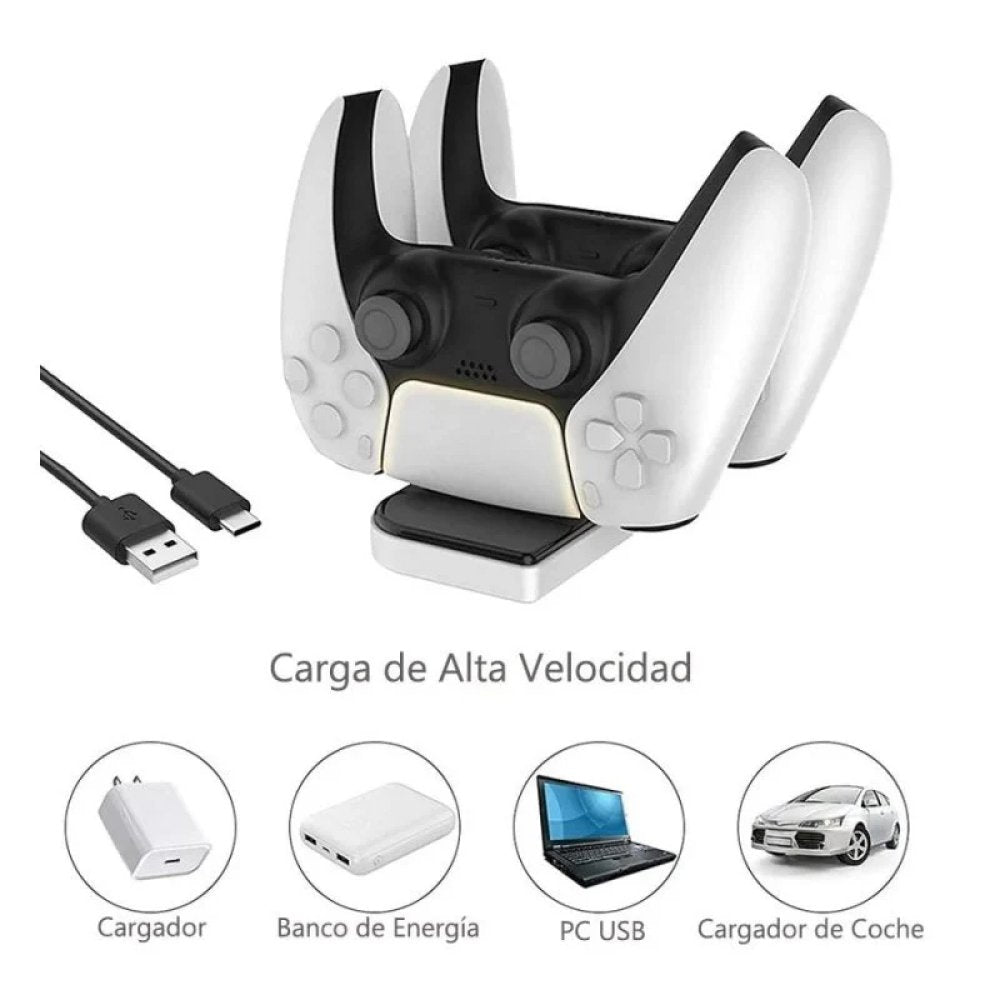 Base cargador ps5 dualsense 2 controles - Chile Po !