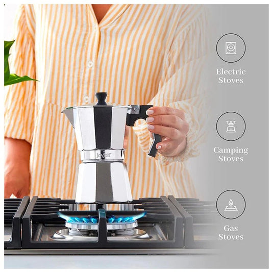 Cafetera italiana 450ml 9taza acero Inox. - Chile Po !