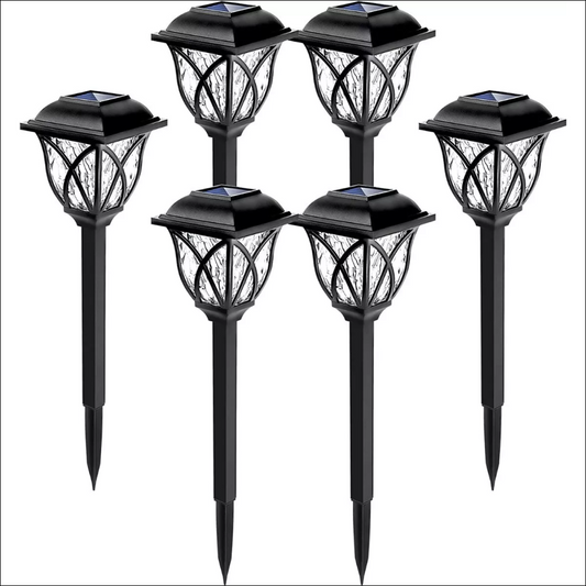 Pack 6 estaca foco solar led jardín 25cm